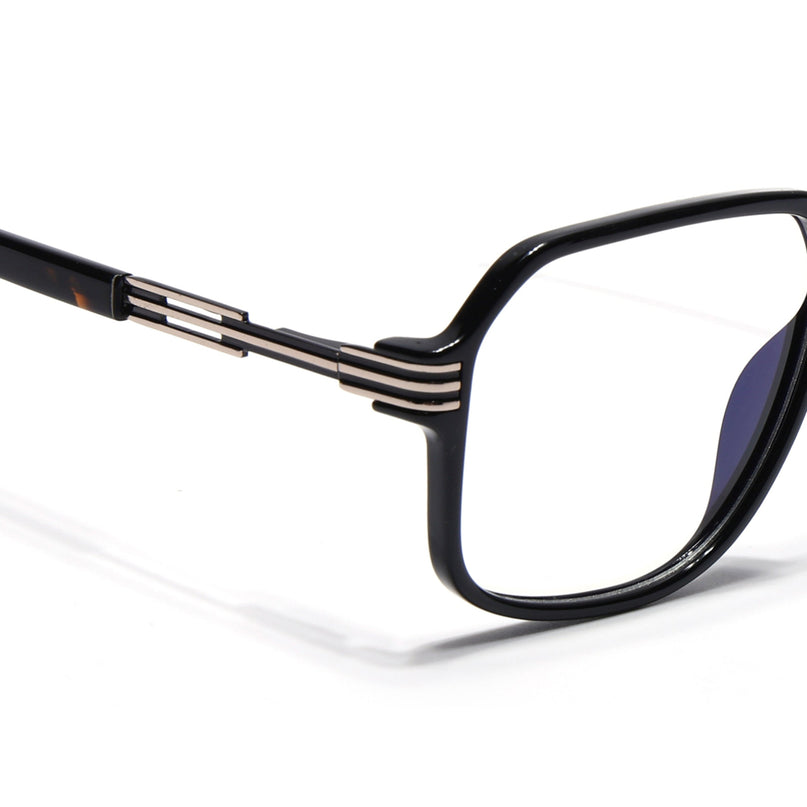 Voyage Shine Black Square Eyeglasses for Men & Women (116007FMG6997-C1)