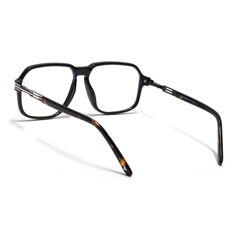 Voyage Shine Black Square Eyeglasses for Men & Women (116007FMG6997-C1)