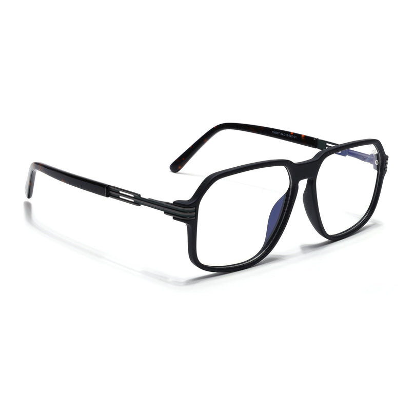Voyage Matt Black Square Eyeglasses for Men & Women (116007FMG6998-C2)