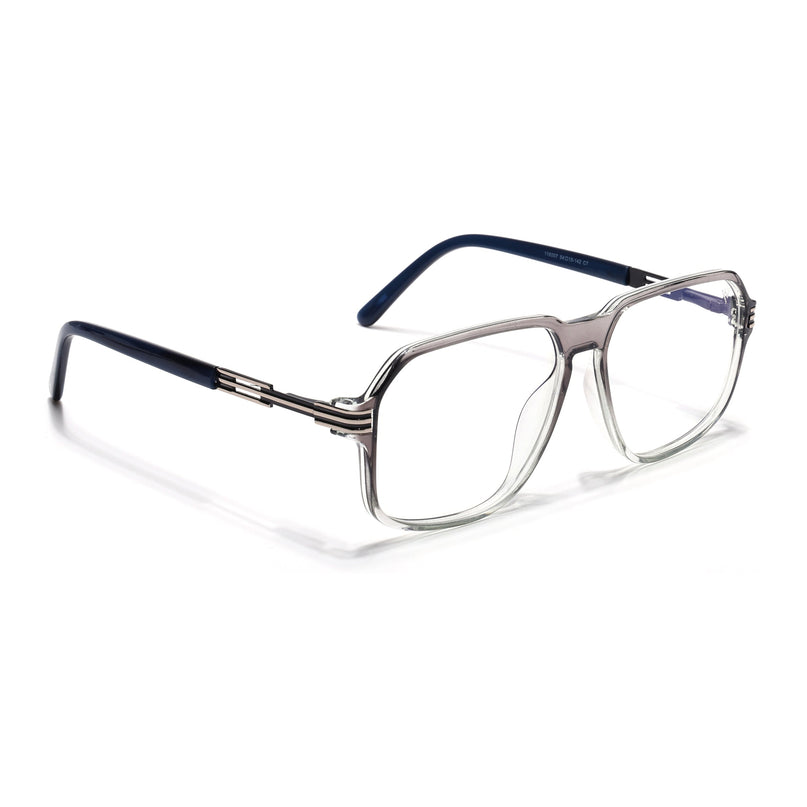 Voyage Grey & Clear Square Eyeglasses for Men & Women (116007FMG6999-C3)
