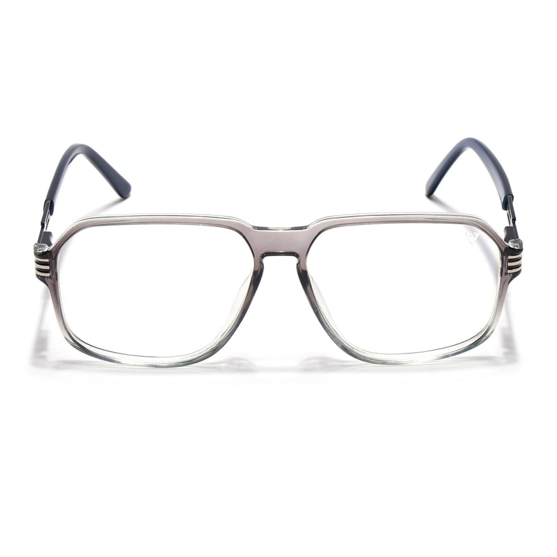 Voyage Grey & Clear Square Eyeglasses for Men & Women (116007FMG6999-C3)