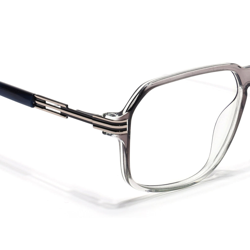 Voyage Grey & Clear Square Eyeglasses for Men & Women (116007FMG6999-C3)