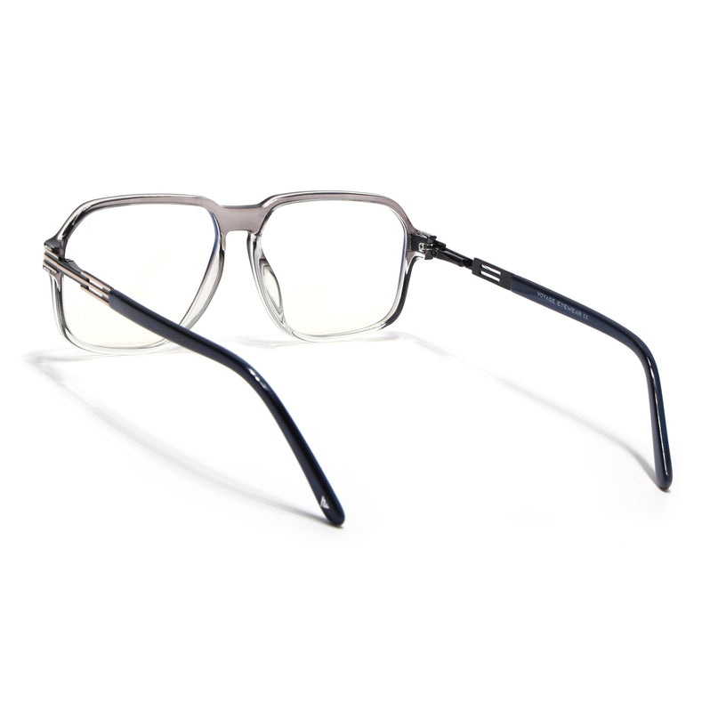 Voyage Grey & Clear Square Eyeglasses for Men & Women (116007FMG6999-C3)
