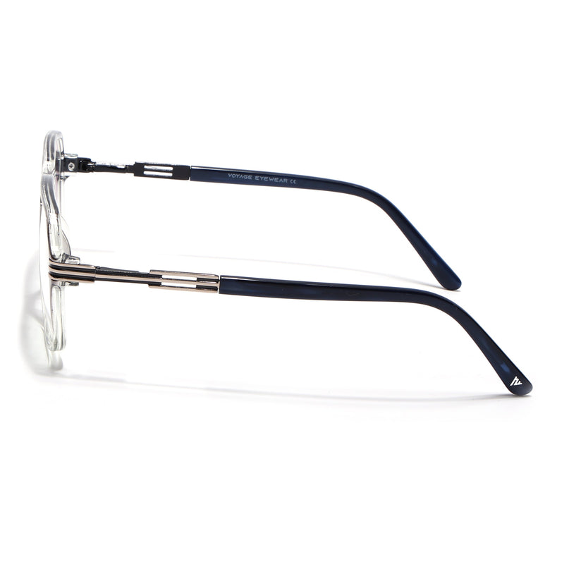 Voyage Grey & Clear Square Eyeglasses for Men & Women (116007FMG6999-C3)