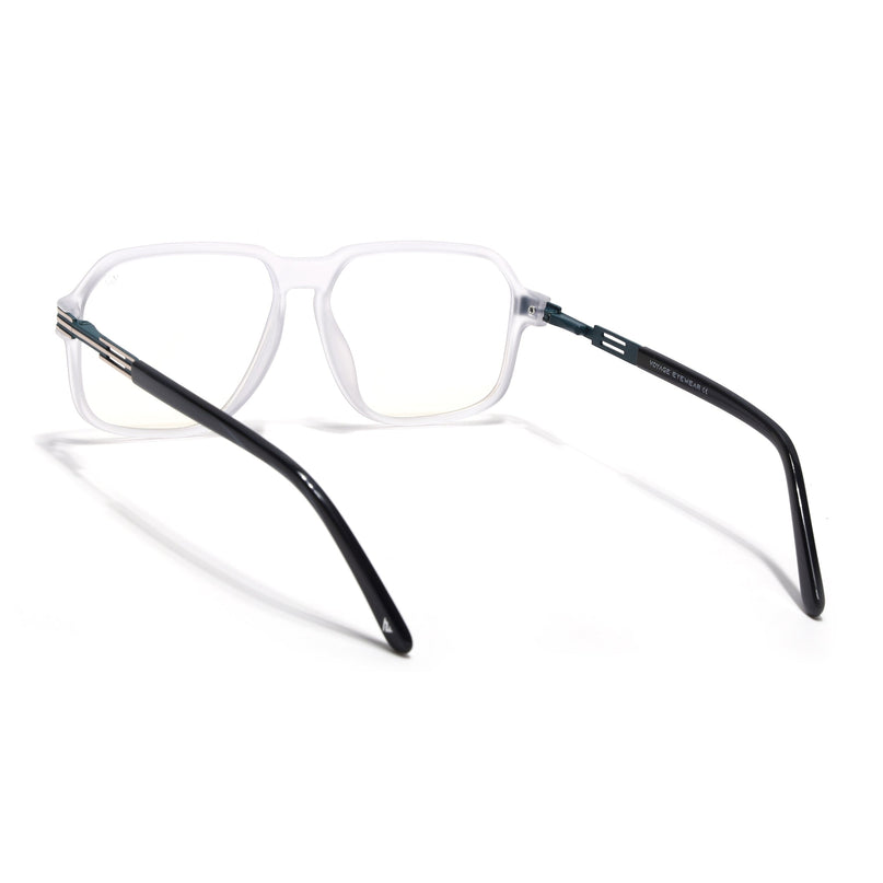 Voyage Matt Grey Square Eyeglasses for Men & Women (116007FMG7000-C4)