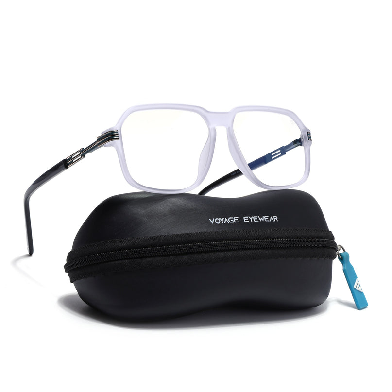 Voyage Matt Grey Square Eyeglasses for Men & Women (116007FMG7000-C4)