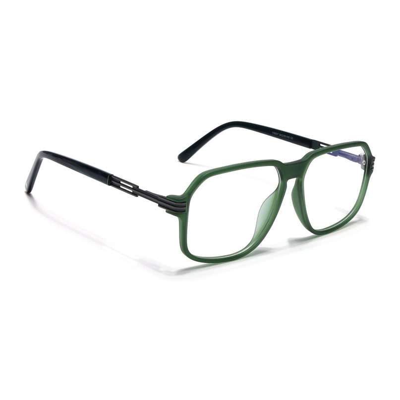 Voyage Green Square Eyeglasses for Men & Women (116007FMG7001-C5)