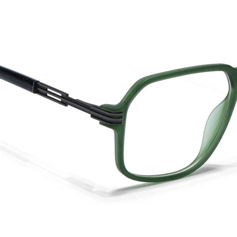 Voyage Green Square Eyeglasses for Men & Women (116007FMG7001-C5)