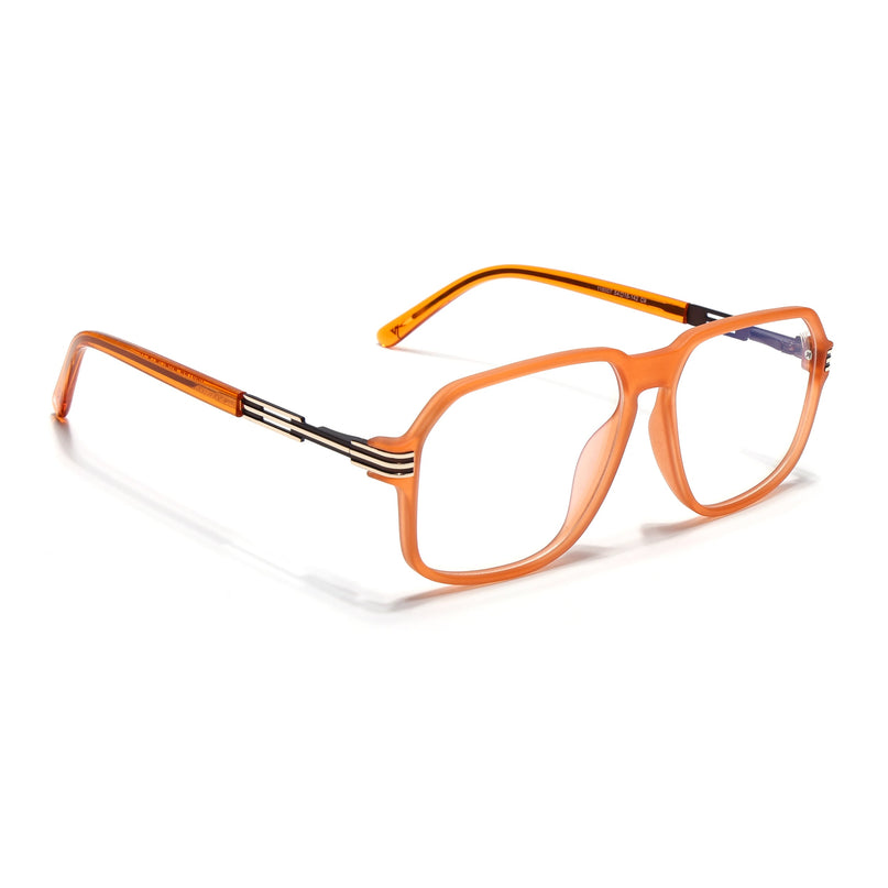 Voyage Orange Square Eyeglasses for Men & Women (116007FMG7002-C6)