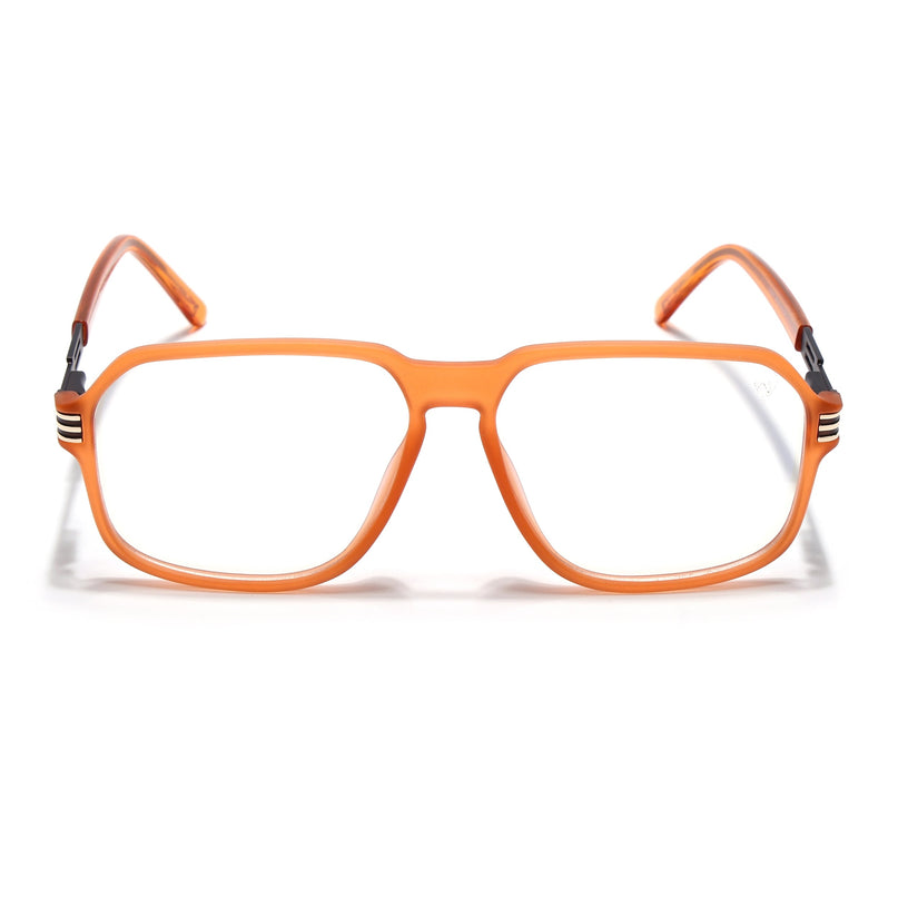 Voyage Orange Square Eyeglasses for Men & Women (116007FMG7002-C6)