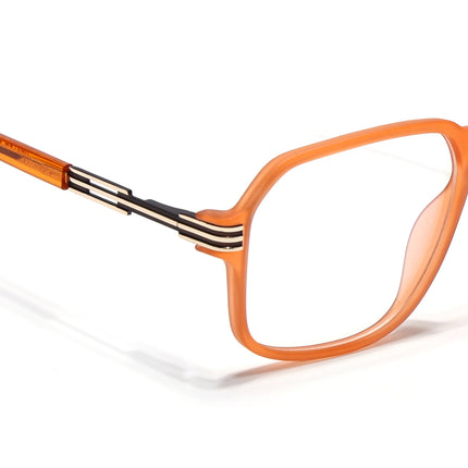 Voyage Orange Square Eyeglasses for Men & Women (116007FMG7002-C6)