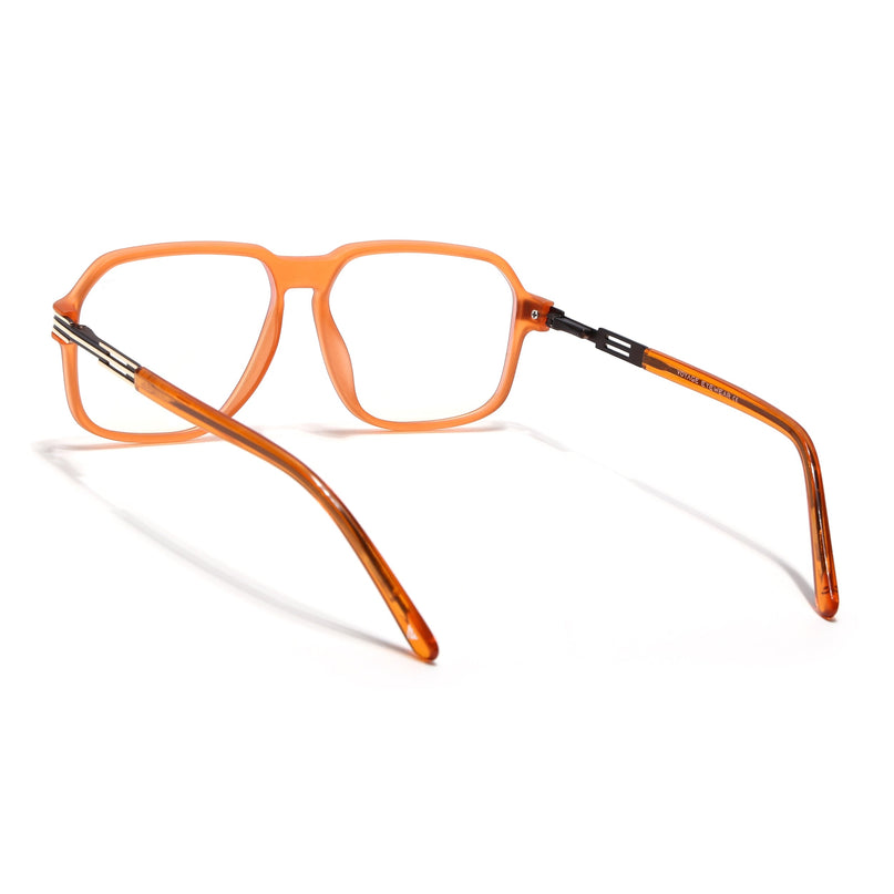 Voyage Orange Square Eyeglasses for Men & Women (116007FMG7002-C6)