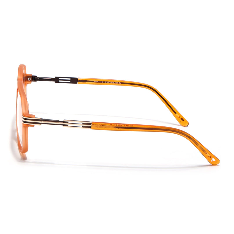 Voyage Orange Square Eyeglasses for Men & Women (116007FMG7002-C6)