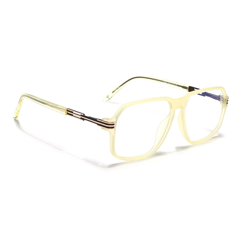 Voyage Light Yellow Square Eyeglasses for Men & Women (116007FMG7003-C7)