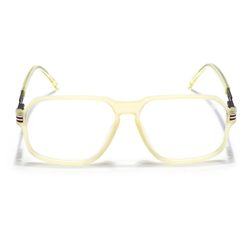 Voyage Light Yellow Square Eyeglasses for Men & Women (116007FMG7003-C7)