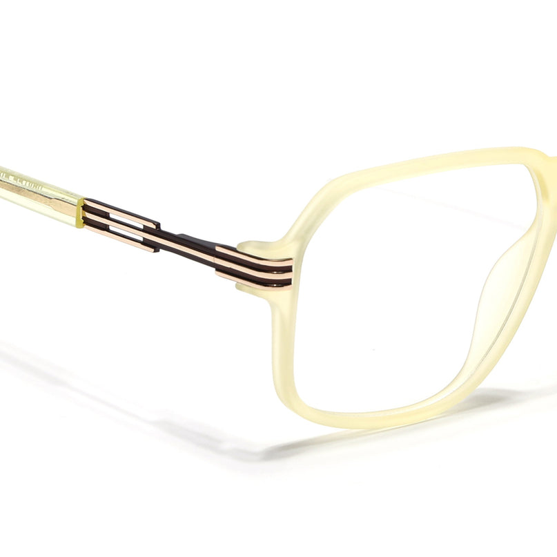 Voyage Light Yellow Square Eyeglasses for Men & Women (116007FMG7003-C7)