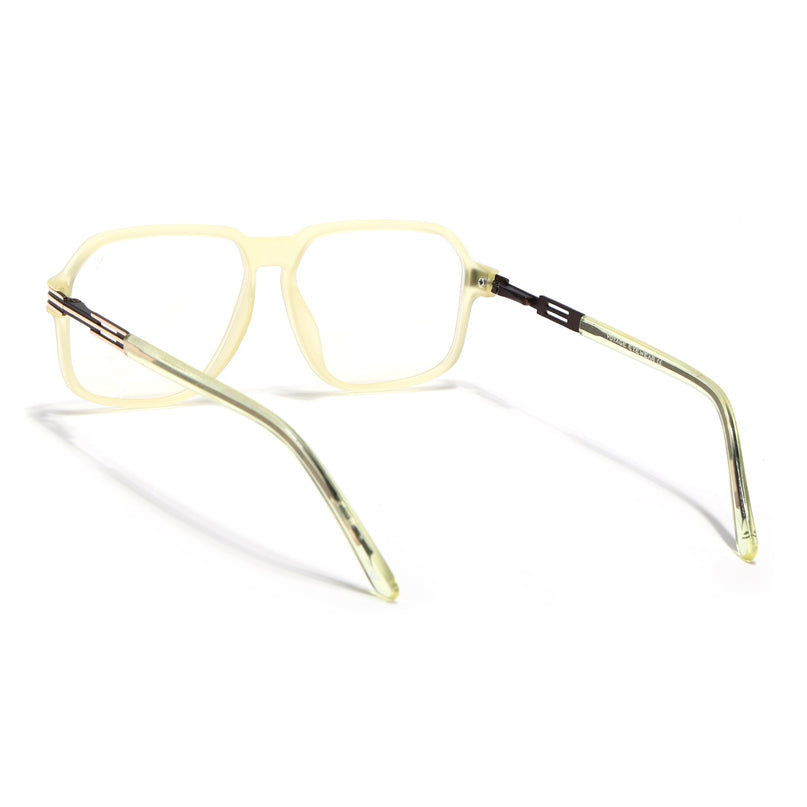 Voyage Light Yellow Square Eyeglasses for Men & Women (116007FMG7003-C7)