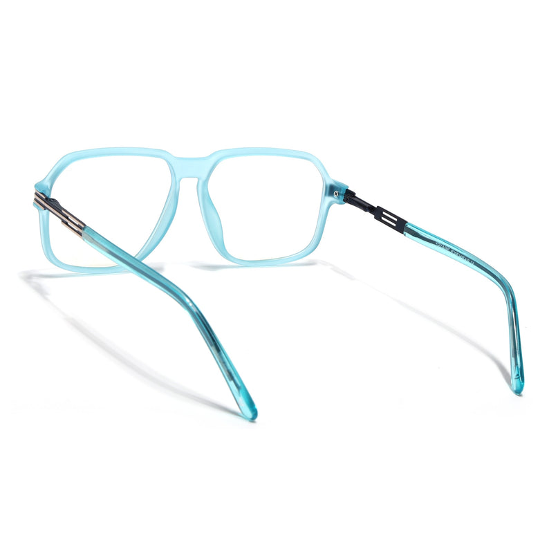 Voyage Sea Blue Square Eyeglasses for Men & Women (116007FMG7004-C8)