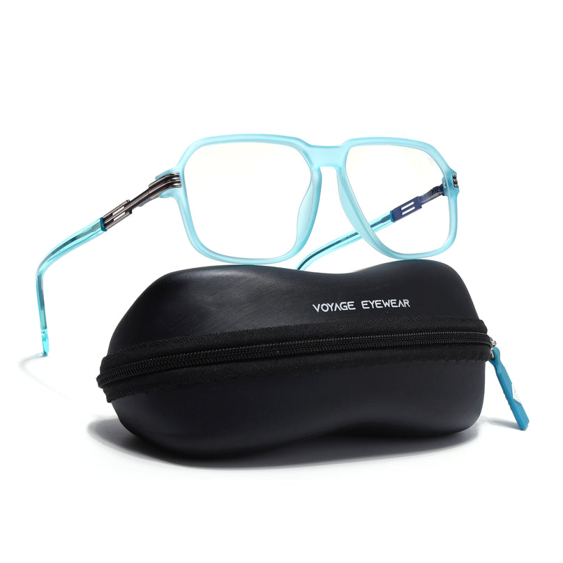 Voyage Sea Blue Square Eyeglasses for Men & Women (116007FMG7004-C8)
