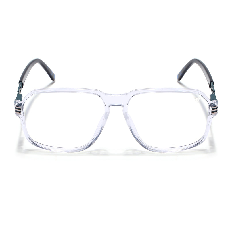 Voyage Transparent Square Eyeglasses for Men & Women (116007FMG7006-C10)