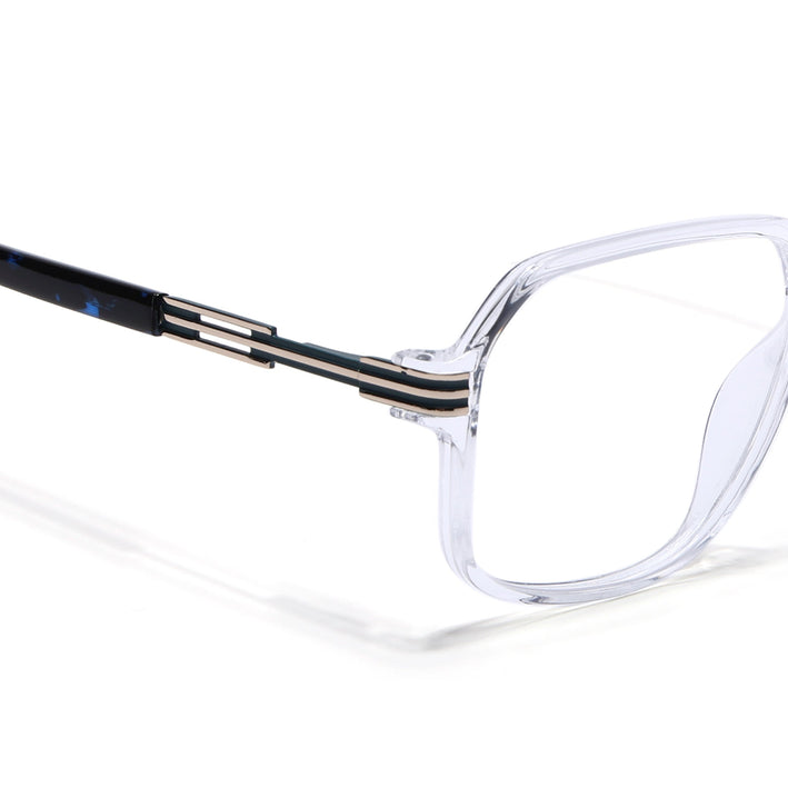 Voyage Transparent Square Eyeglasses for Men & Women (116007FMG7006-C10)