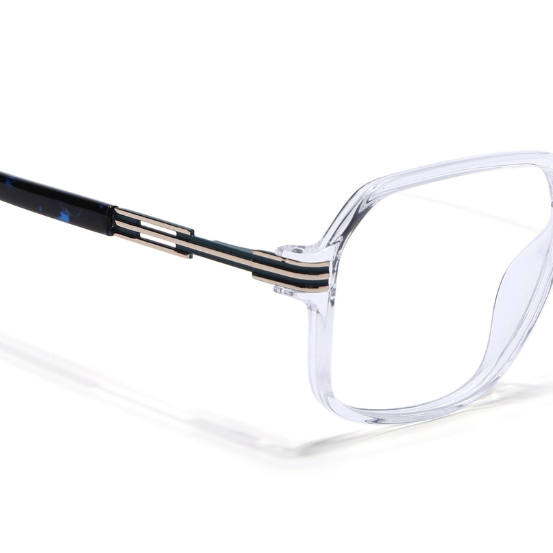 Voyage Transparent Square Eyeglasses for Men & Women (116007FMG7006-C10)