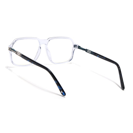 Voyage Transparent Square Eyeglasses for Men & Women (116007FMG7006-C10)