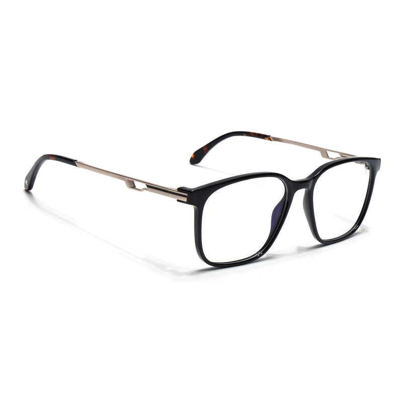 Voyage Shine Black Square Eyeglasses for Men & Women (116008FMG7007-C1)