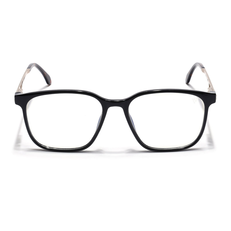 Voyage Shine Black Square Eyeglasses for Men & Women (116008FMG7007-C1)