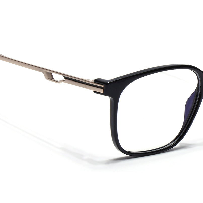 Voyage Shine Black Square Eyeglasses for Men & Women (116008FMG7007-C1)