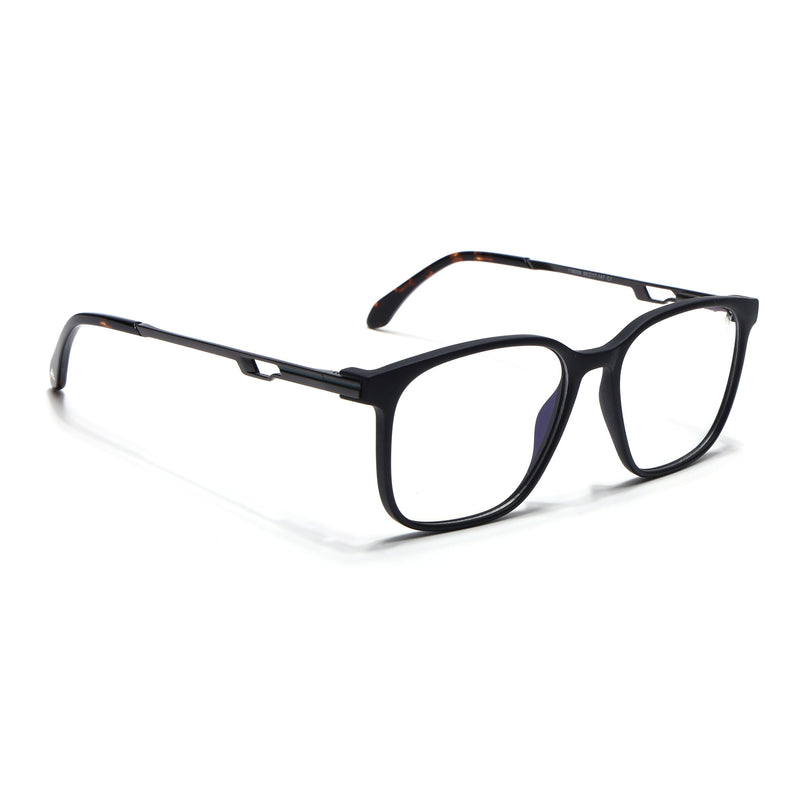 Voyage Matt Black Square Eyeglasses for Men & Women (116008FMG7008-C2)