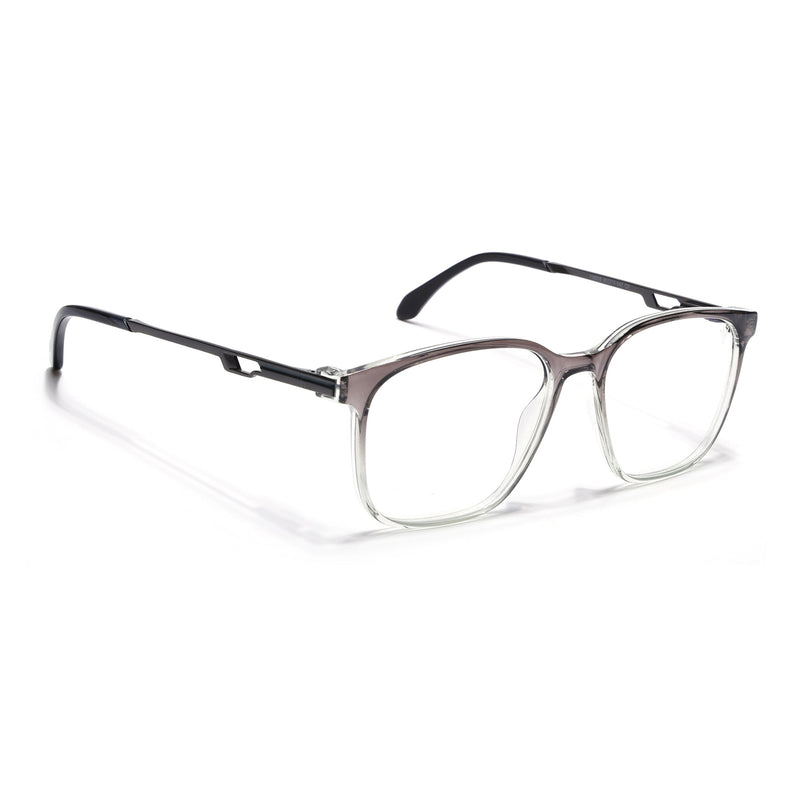 Voyage Grey & Clear Square Eyeglasses for Men & Women (116008FMG7009-C3)