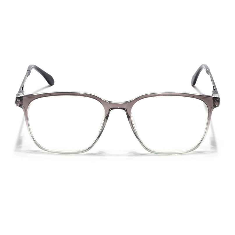 Voyage Grey & Clear Square Eyeglasses for Men & Women (116008FMG7009-C3)