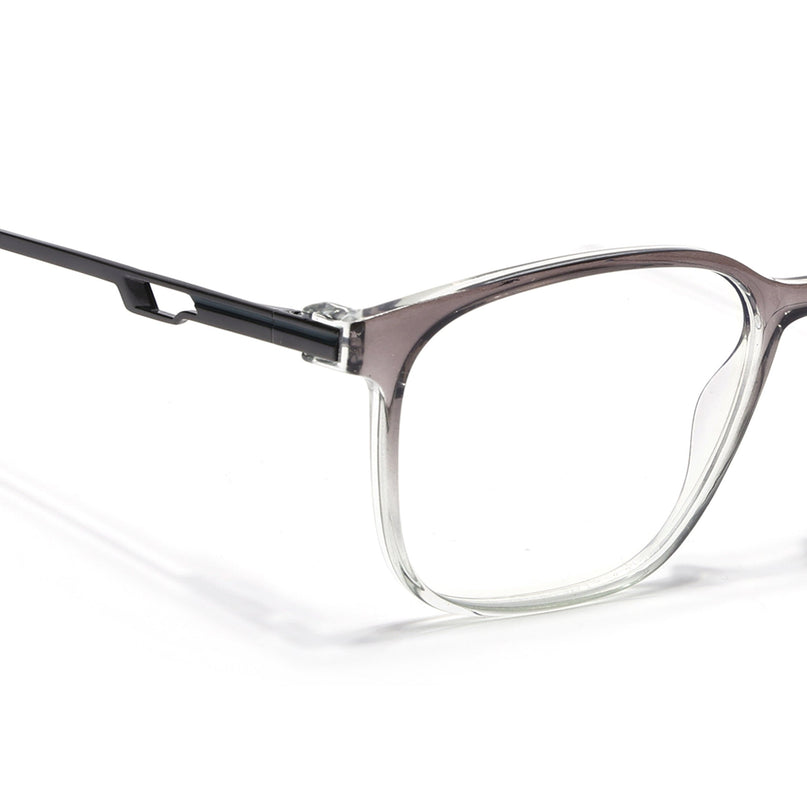 Voyage Grey & Clear Square Eyeglasses for Men & Women (116008FMG7009-C3)
