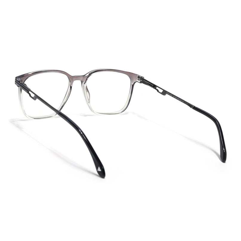 Voyage Grey & Clear Square Eyeglasses for Men & Women (116008FMG7009-C3)