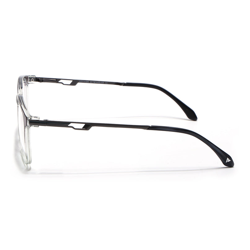 Voyage Grey & Clear Square Eyeglasses for Men & Women (116008FMG7009-C3)