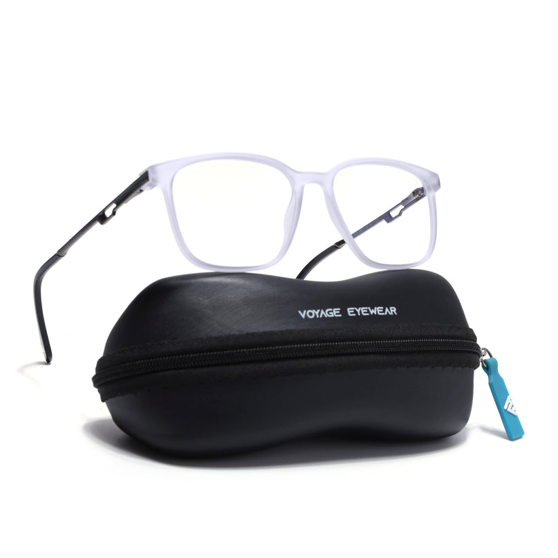 Voyage Matt Grey Square Eyeglasses for Men & Women (116008FMG7010-C4)