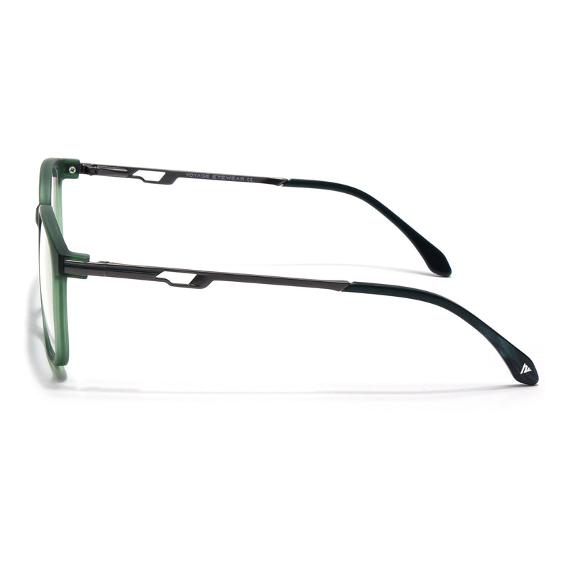 Voyage Green Square Eyeglasses for Men & Women (116008FMG7011-C5)
