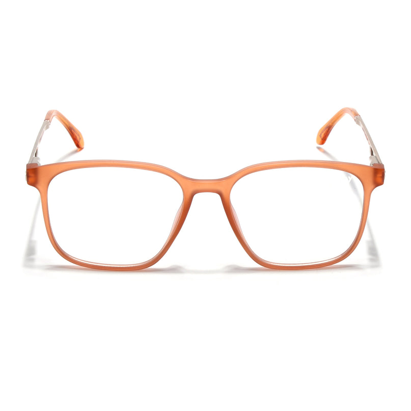 Voyage Orange Square Eyeglasses for Men & Women (116008FMG7012-C6)