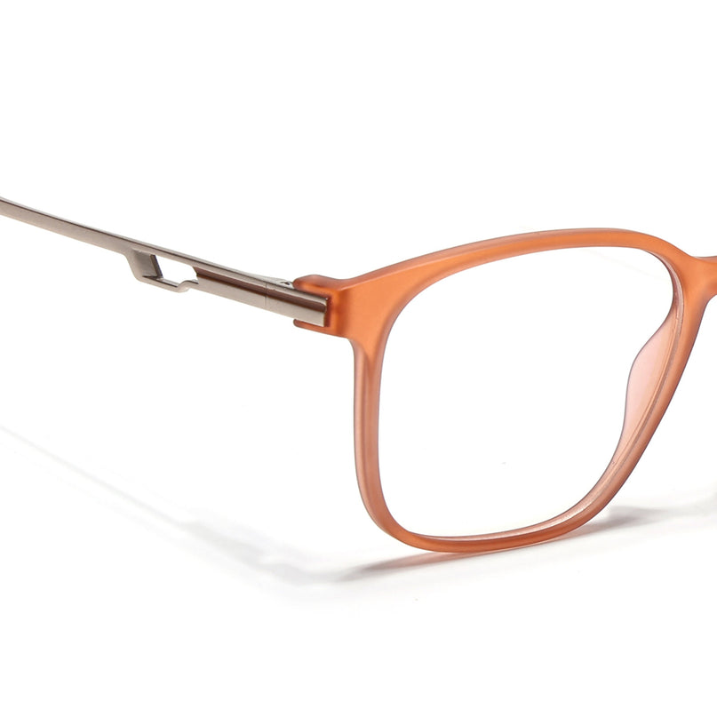 Voyage Orange Square Eyeglasses for Men & Women (116008FMG7012-C6)
