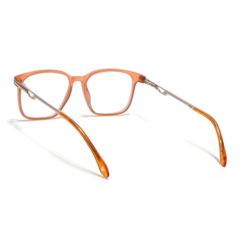 Voyage Orange Square Eyeglasses for Men & Women (116008FMG7012-C6)