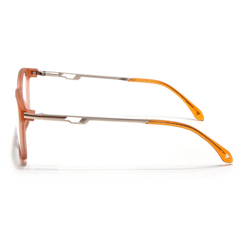 Voyage Orange Square Eyeglasses for Men & Women (116008FMG7012-C6)