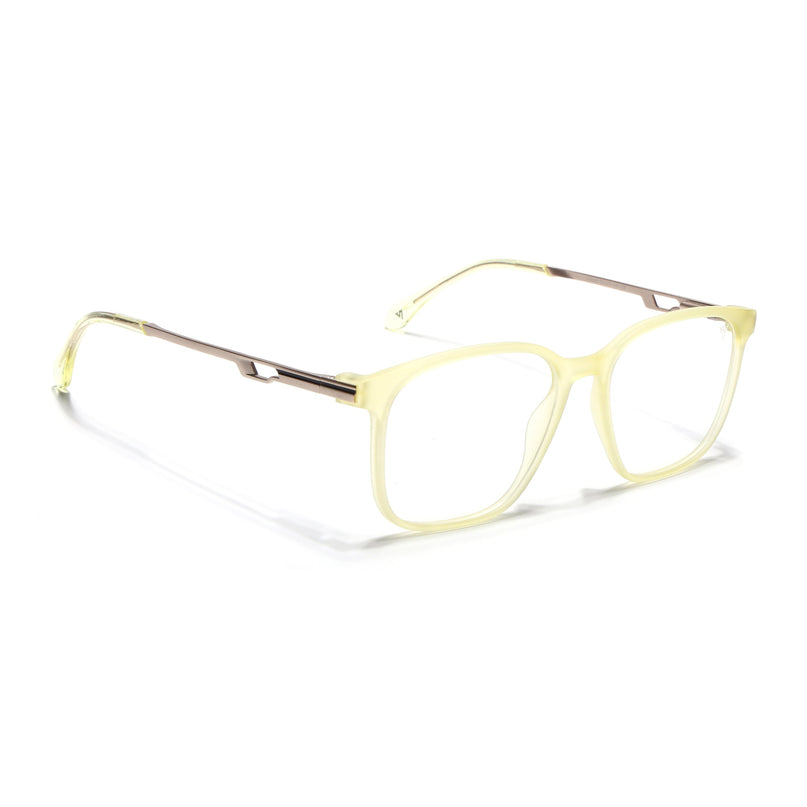 Voyage Light Yellow Square Eyeglasses for Men & Women (116008FMG7013-C7)