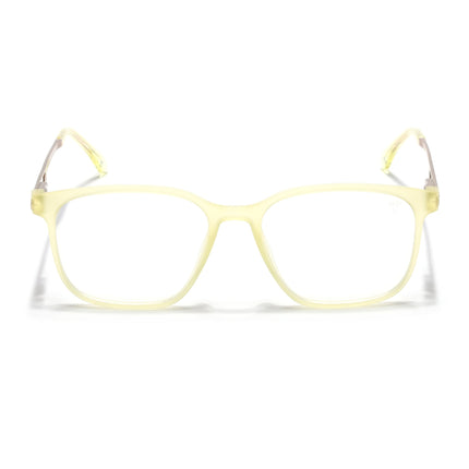Voyage Light Yellow Square Eyeglasses for Men & Women (116008FMG7013-C7)
