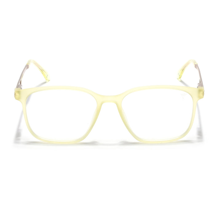 Voyage Light Yellow Square Eyeglasses for Men & Women (116008FMG7013-C7)