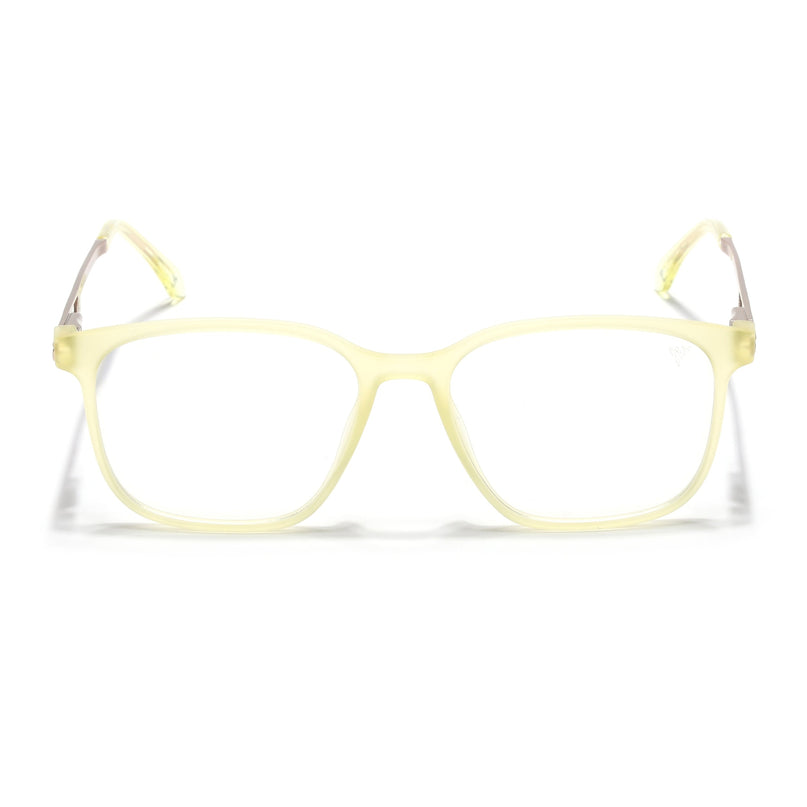 Voyage Light Yellow Square Eyeglasses for Men & Women (116008FMG7013-C7)