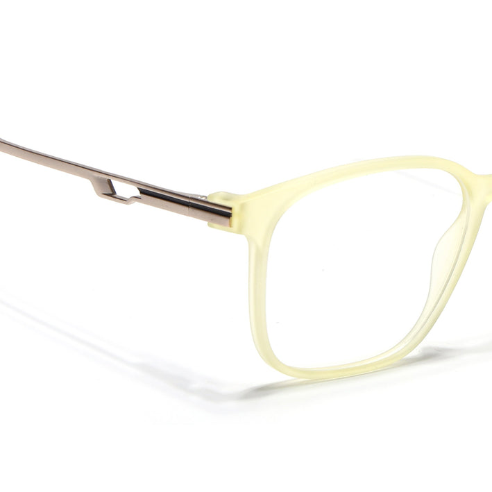 Voyage Light Yellow Square Eyeglasses for Men & Women (116008FMG7013-C7)