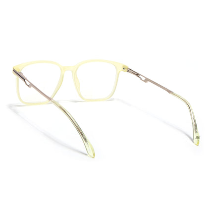 Voyage Light Yellow Square Eyeglasses for Men & Women (116008FMG7013-C7)