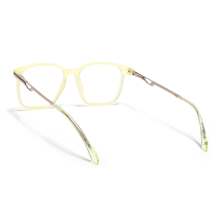 Voyage Light Yellow Square Eyeglasses for Men & Women (116008FMG7013-C7)