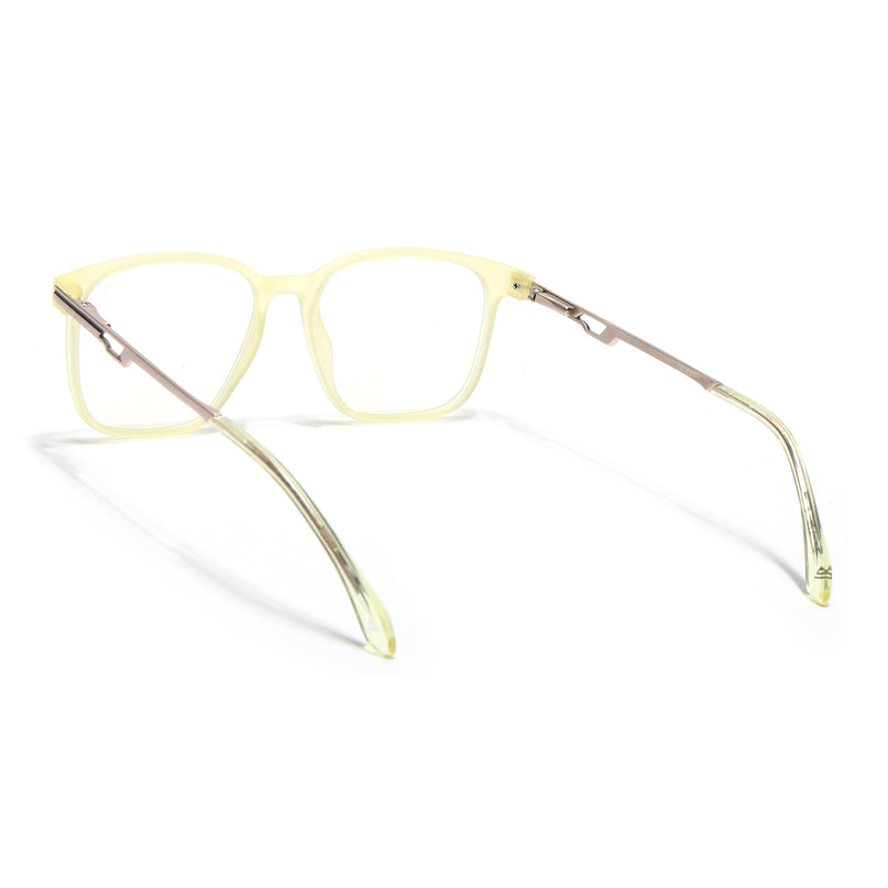 Voyage Light Yellow Square Eyeglasses for Men & Women (116008FMG7013-C7)